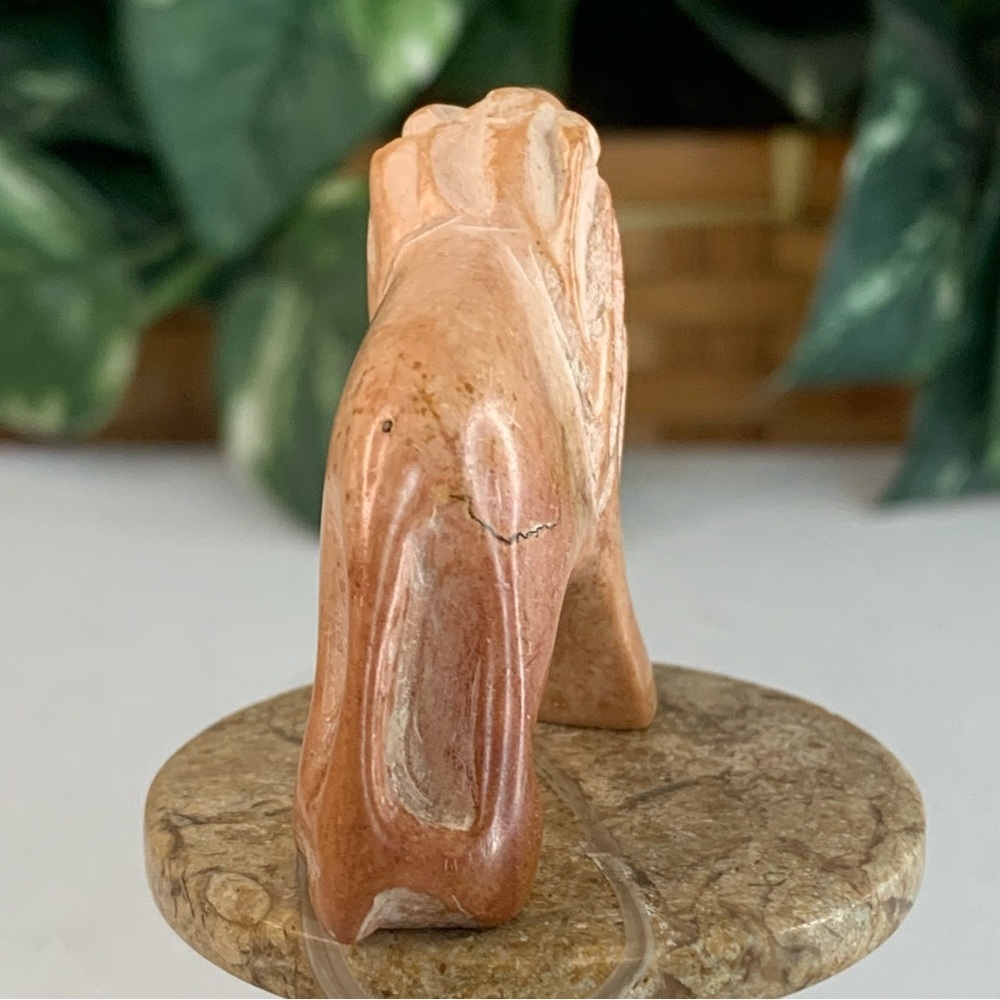 Kisii Soapstone Hand Carved Lion Figurine Stone Cat Carving Animal Figure 2” - Picture 8 of 14